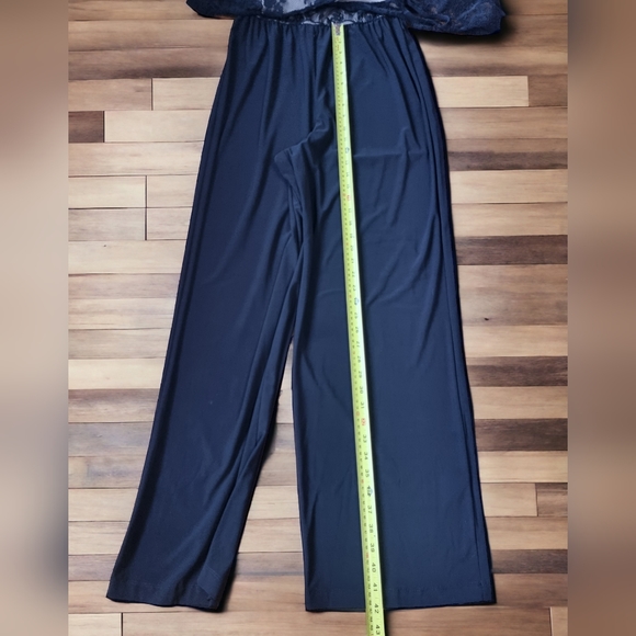 Emma & Michele Lace Bodice Pant Suit with Peek-a-boo Shoulders - Picture 7 of 9